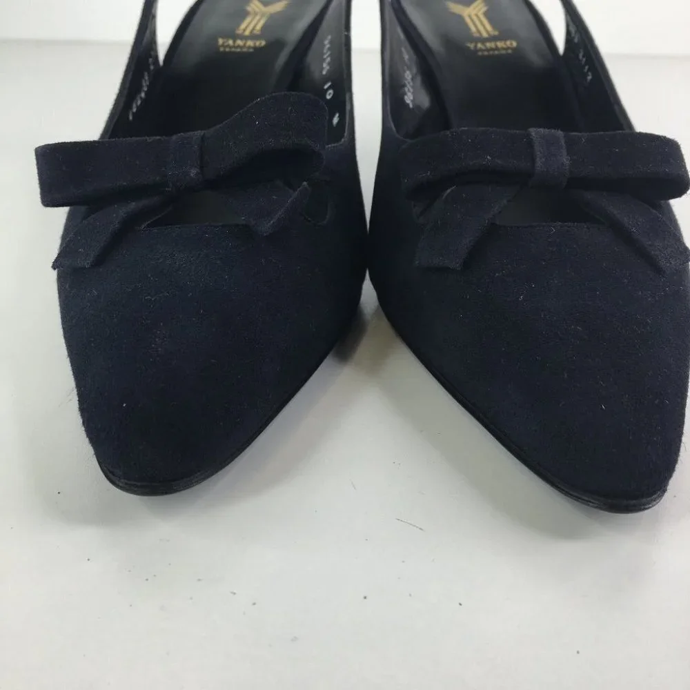 Yanko bow detail heel pumps - SUEDE 10M